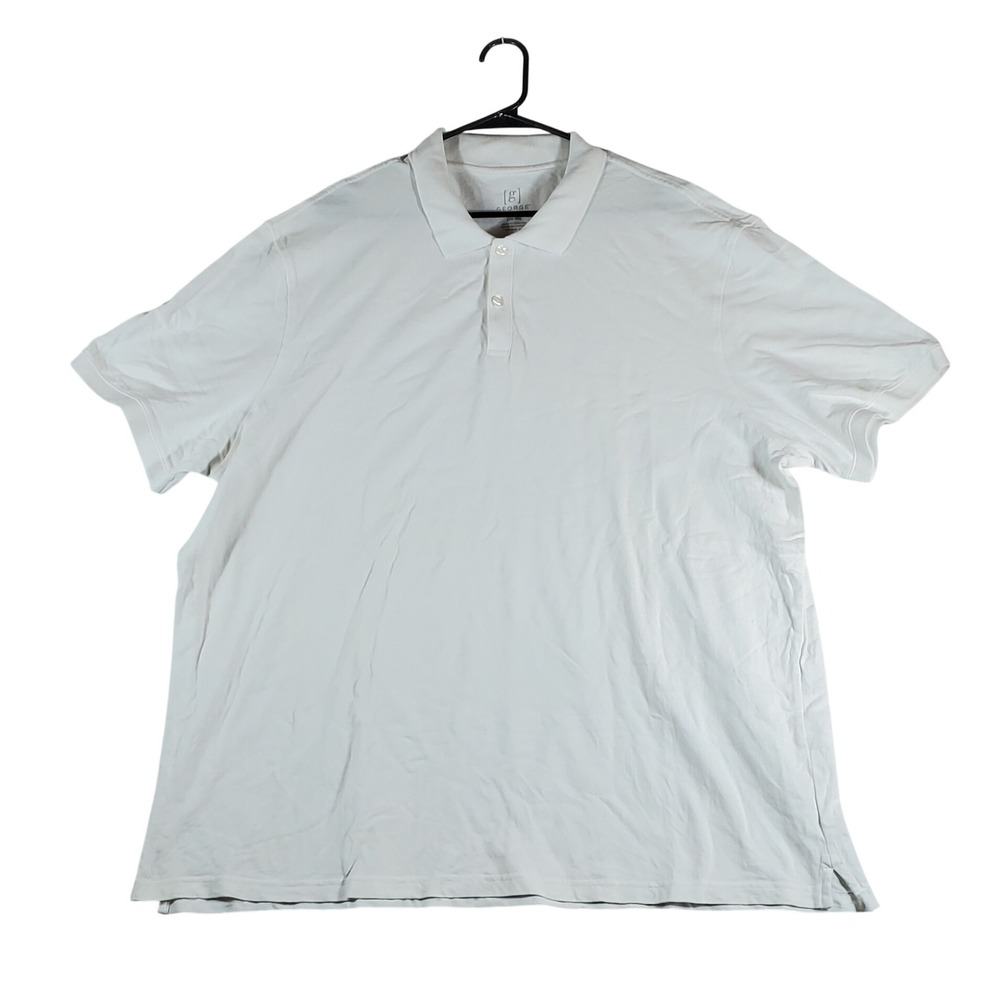 GEORGE Mens 3XL 3XG White Short Sleeve Classic Fit Polo Shirt Golf‎ Casual